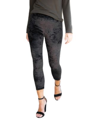 Amaryllis Apparel Women's High Waisted Velvet Leggings