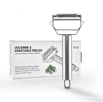 Tika Stainless Steel Vegetable Peeler, Dual-Blade Julienne Slicer, Silver -  676821803566
