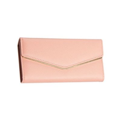 Rmbk Enterprise Women Long Pink Pu Leather Envelope Clutch Credit Card Holder Purse Wallet