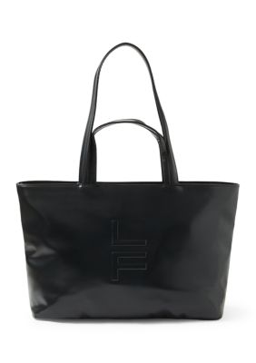 London Fog Ashley Embossed Logo Tote Bag, Black