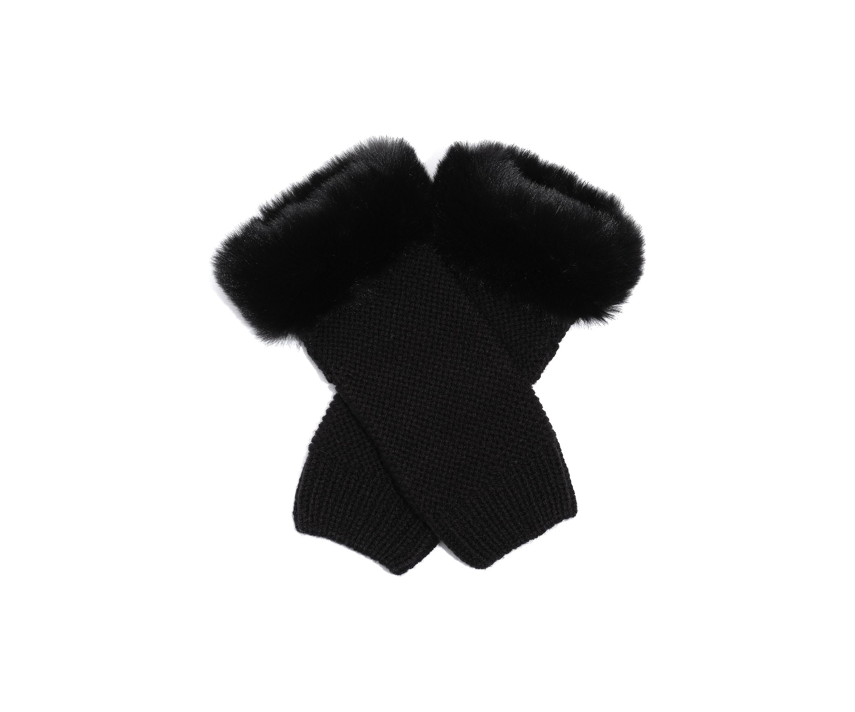 Chunky Arm Warmers with Faux Fur