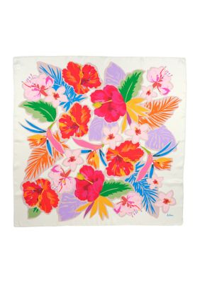 Women's Tahiti Silk Floral Pattern Scarf