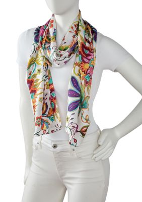 Fantastical Floral Silk Oblong Scarf