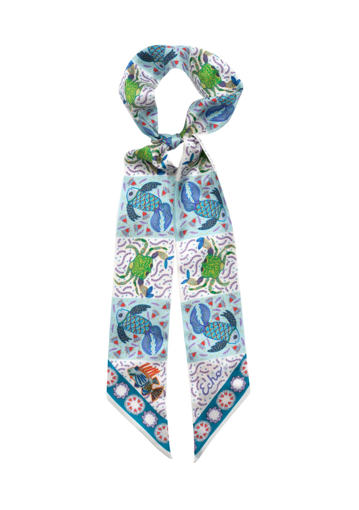 Crabby Silk Ribbon Scarf