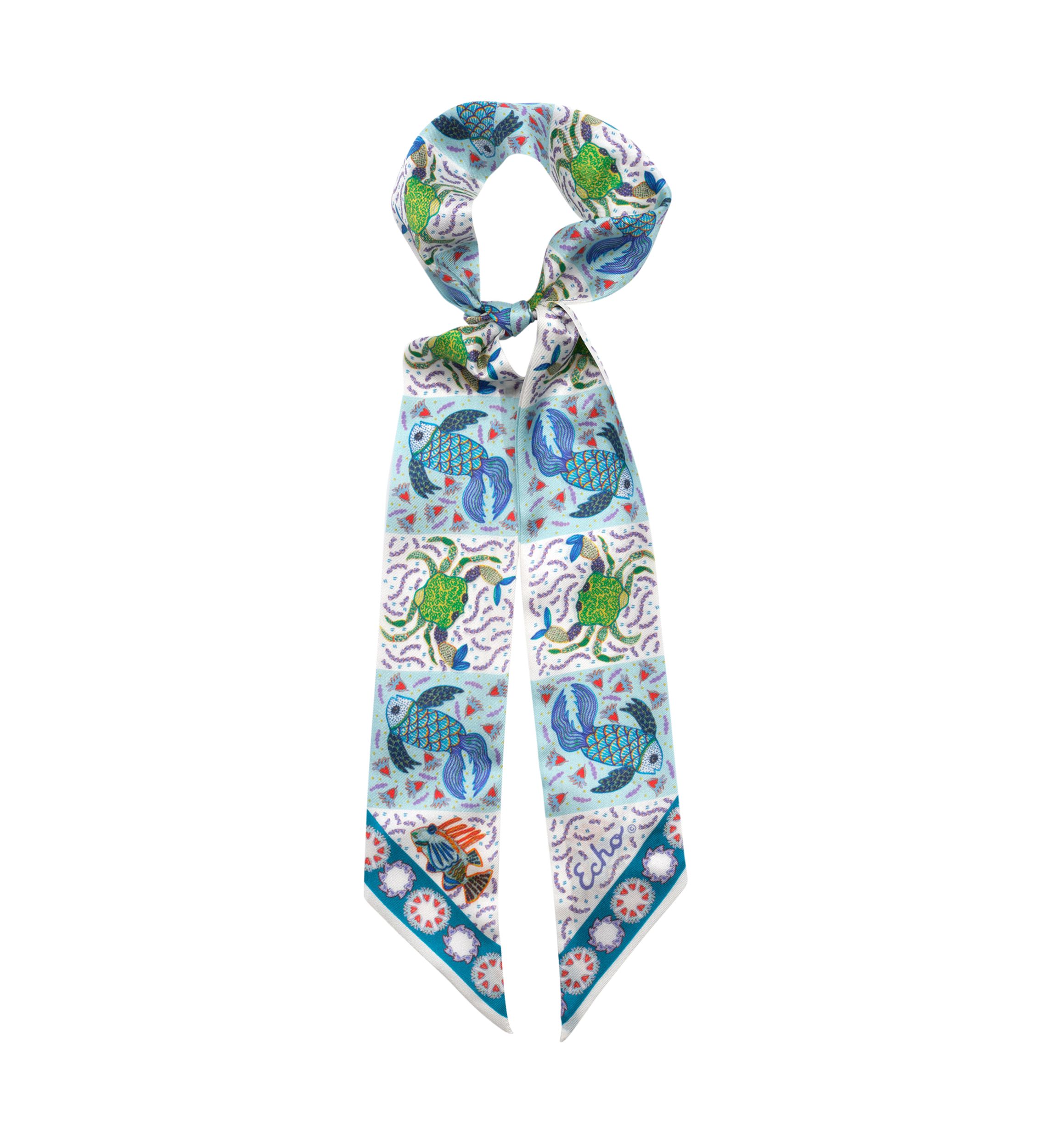 Crabby Silk Ribbon Scarf