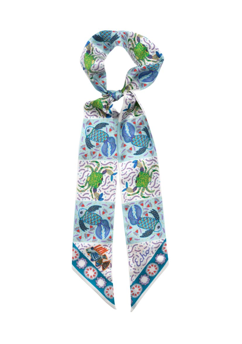 Crabby Silk Ribbon Scarf