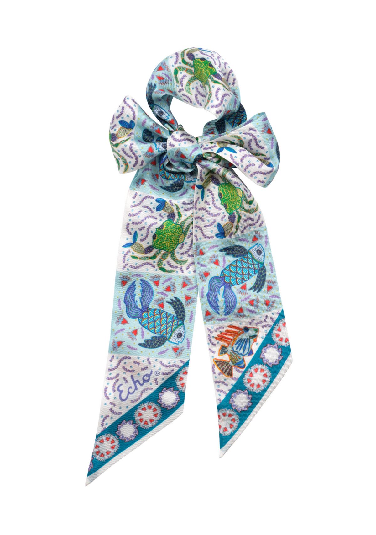 Crabby Silk Ribbon Scarf