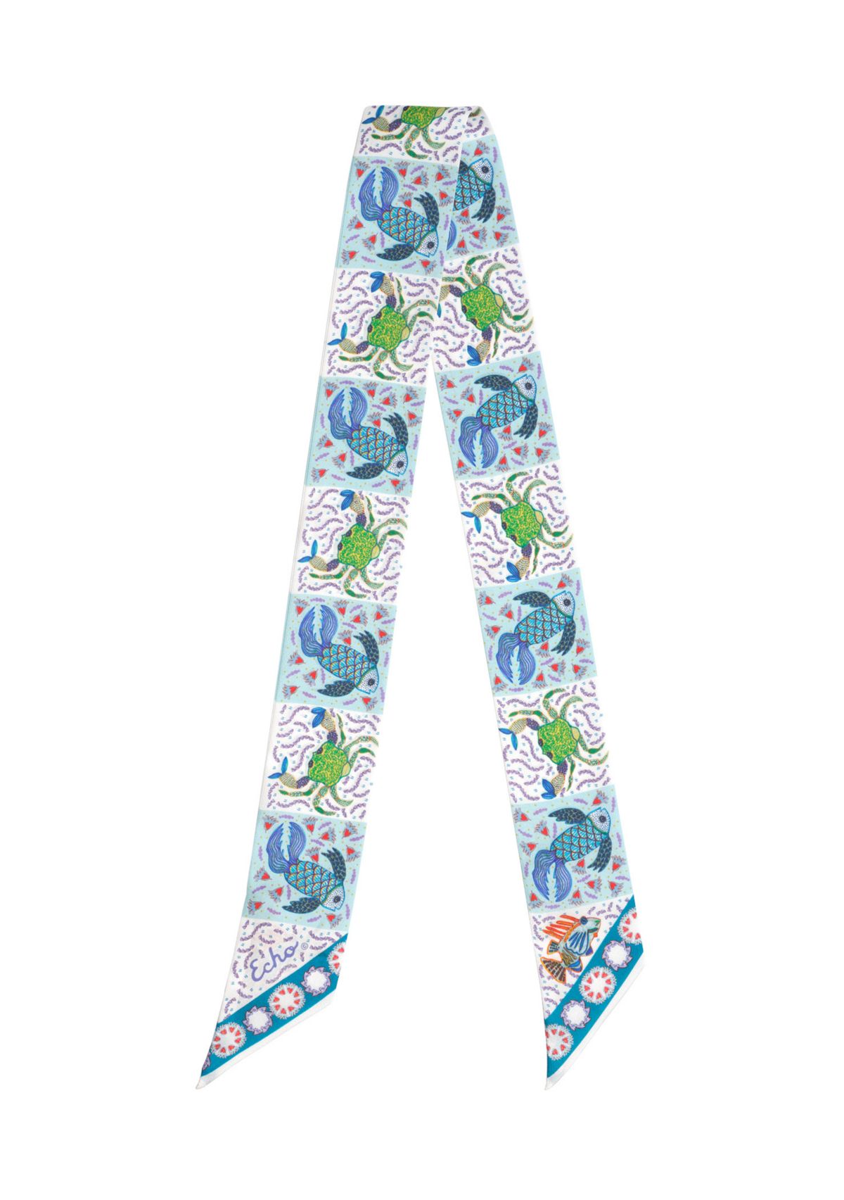 Crabby Silk Ribbon Scarf