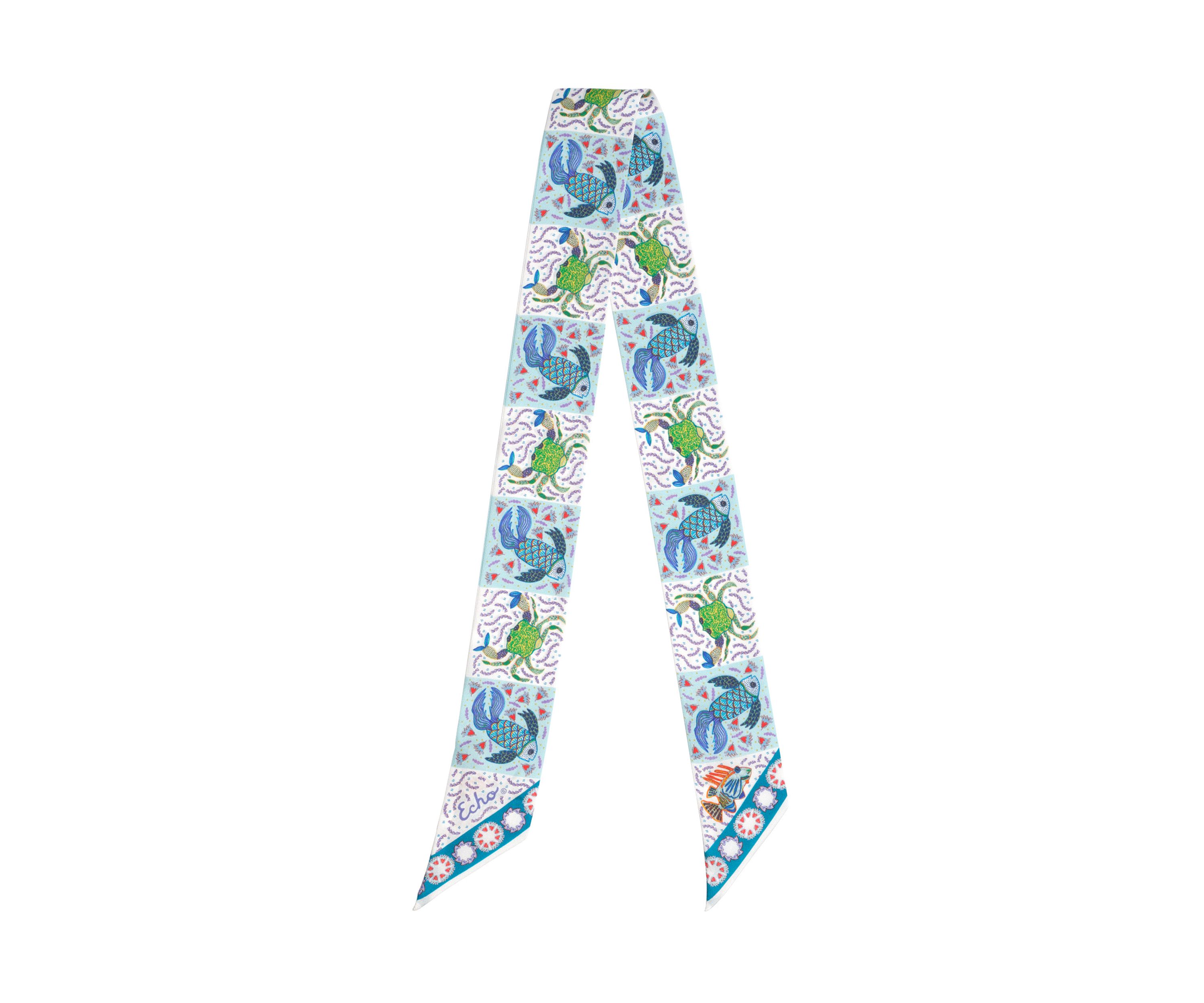 Crabby Silk Ribbon Scarf