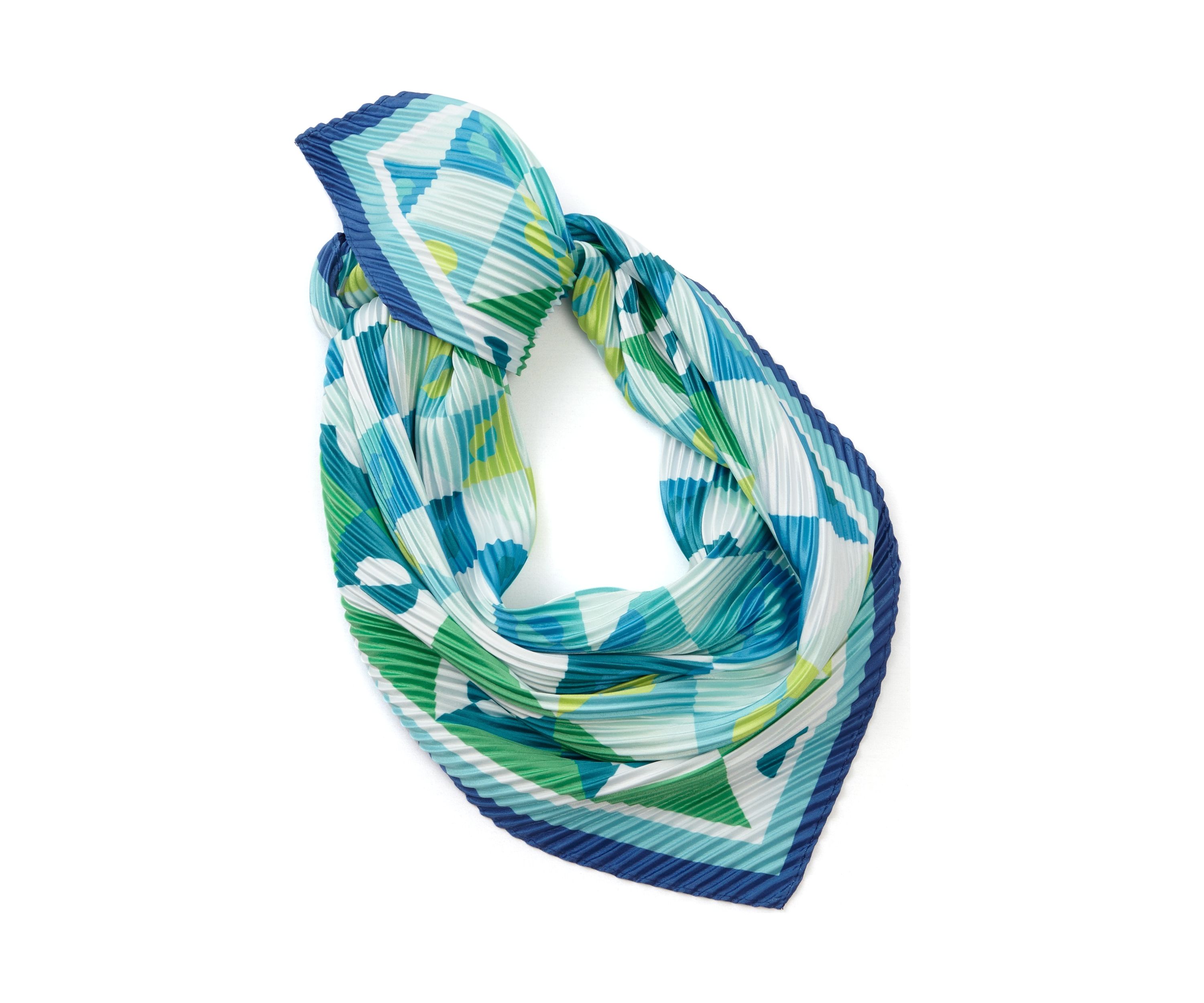 Mosaic Geo Pleated Diamond Scarf 
