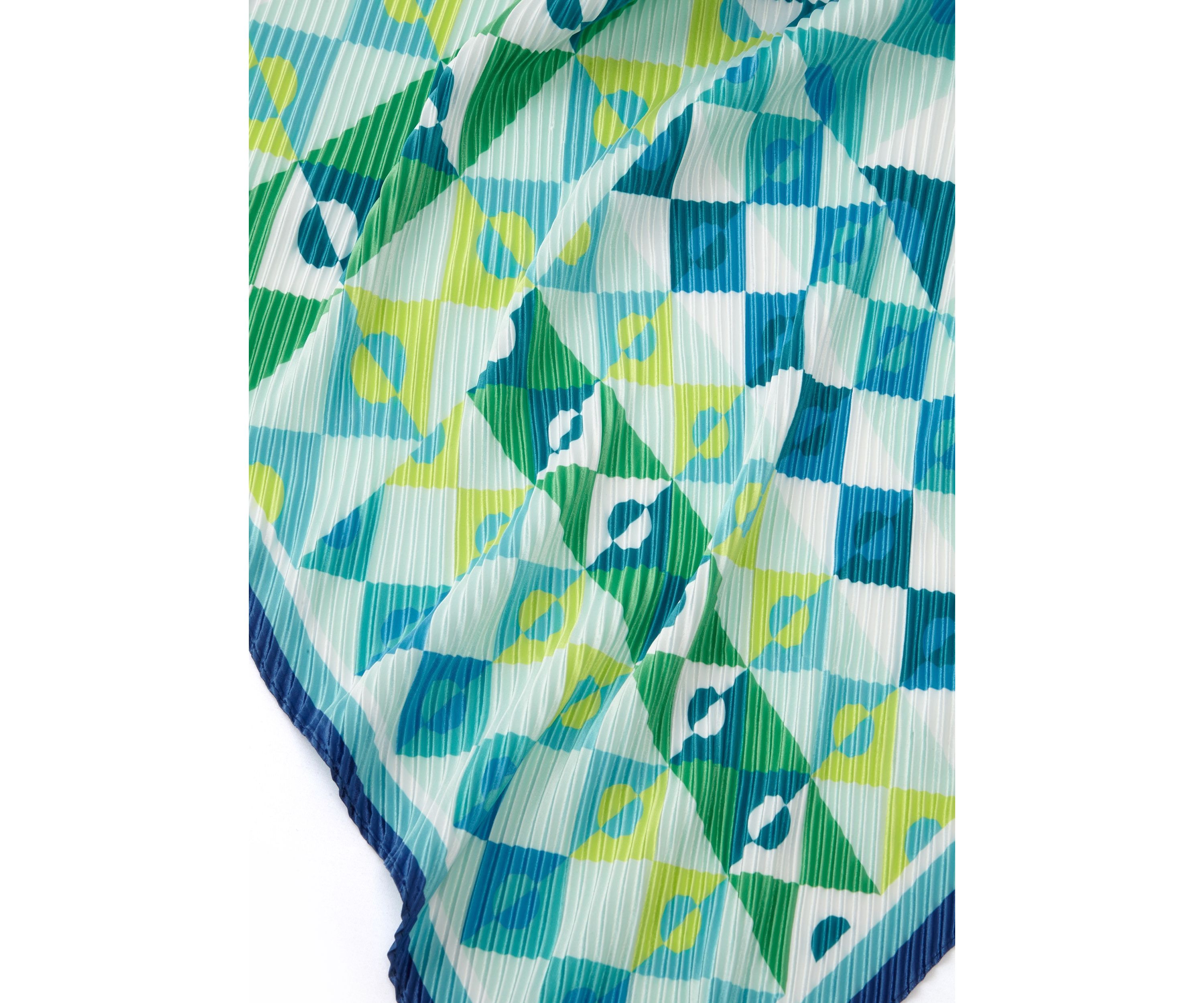 Mosaic Geo Pleated Diamond Scarf 