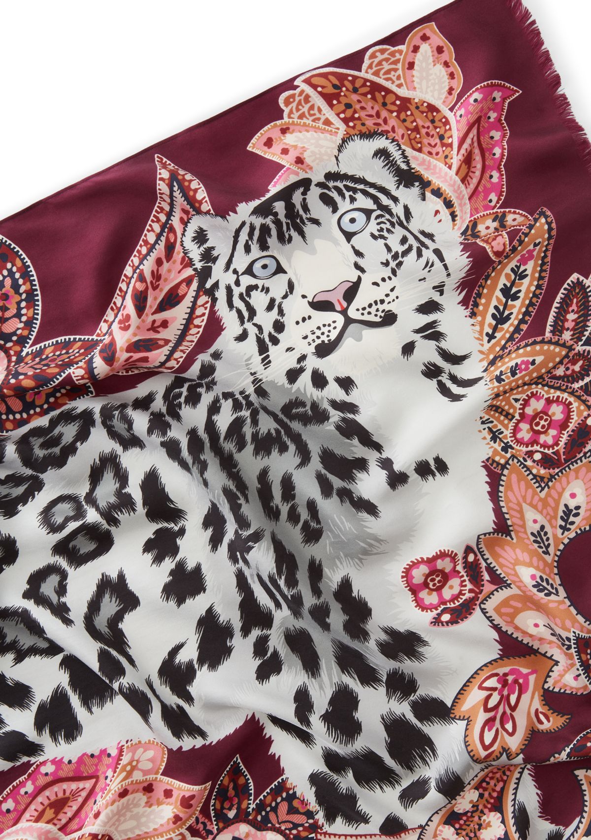 Snow Leopard Silk Wrap