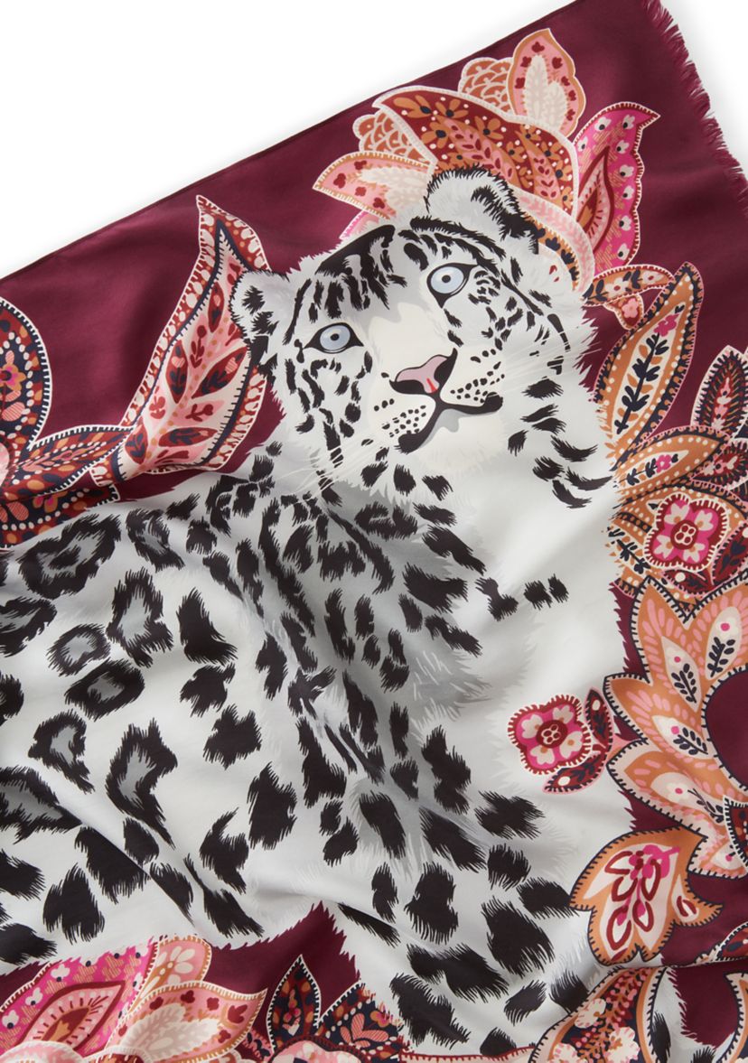 Snow Leopard Silk Wrap