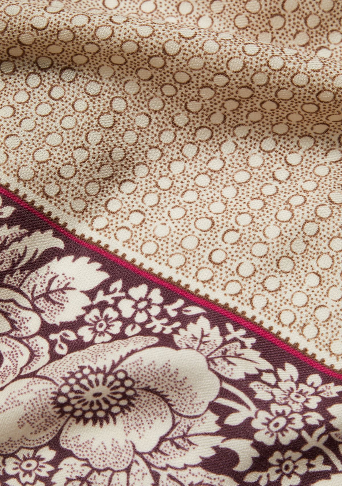 Vintage Floral Dot Wool Bandana Scarf