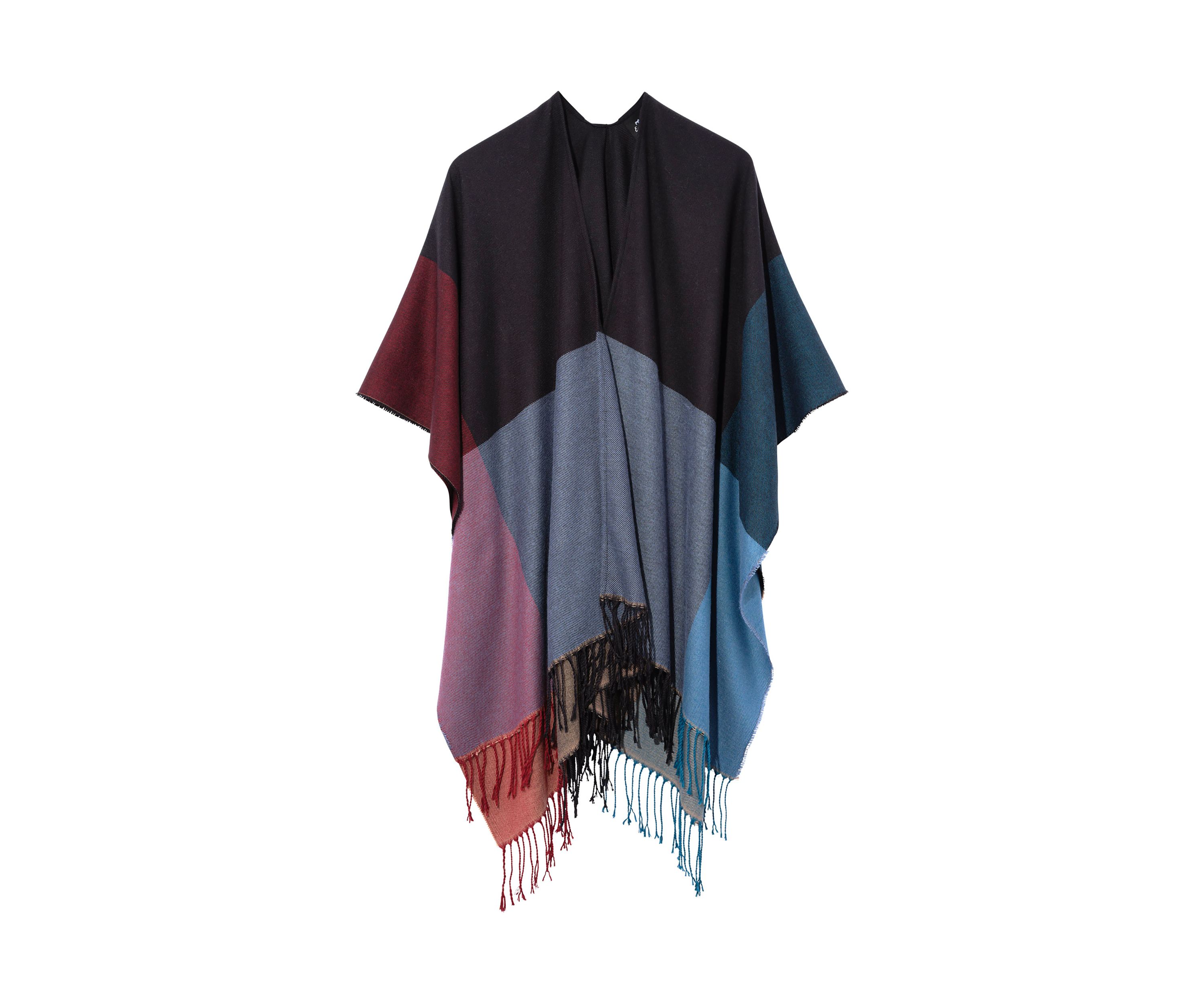 Color Blocked Ruana