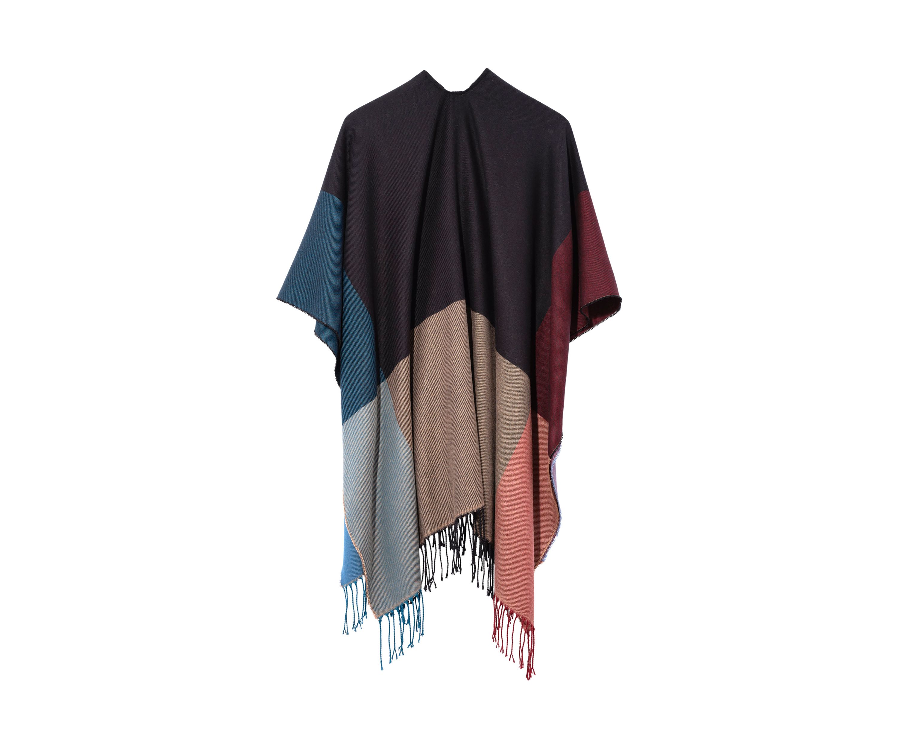 Color Blocked Ruana