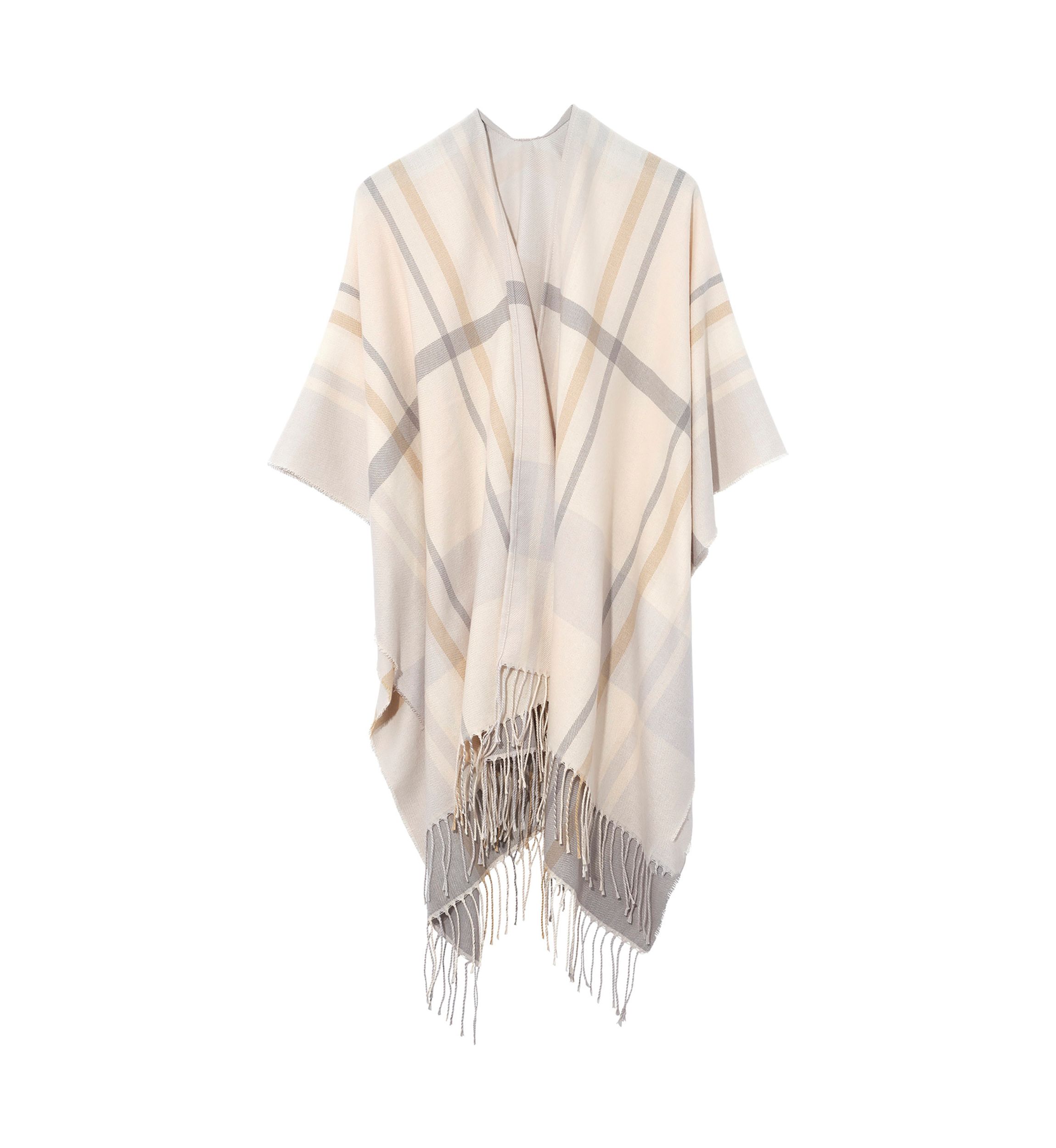 Plaid Printed Ruana
