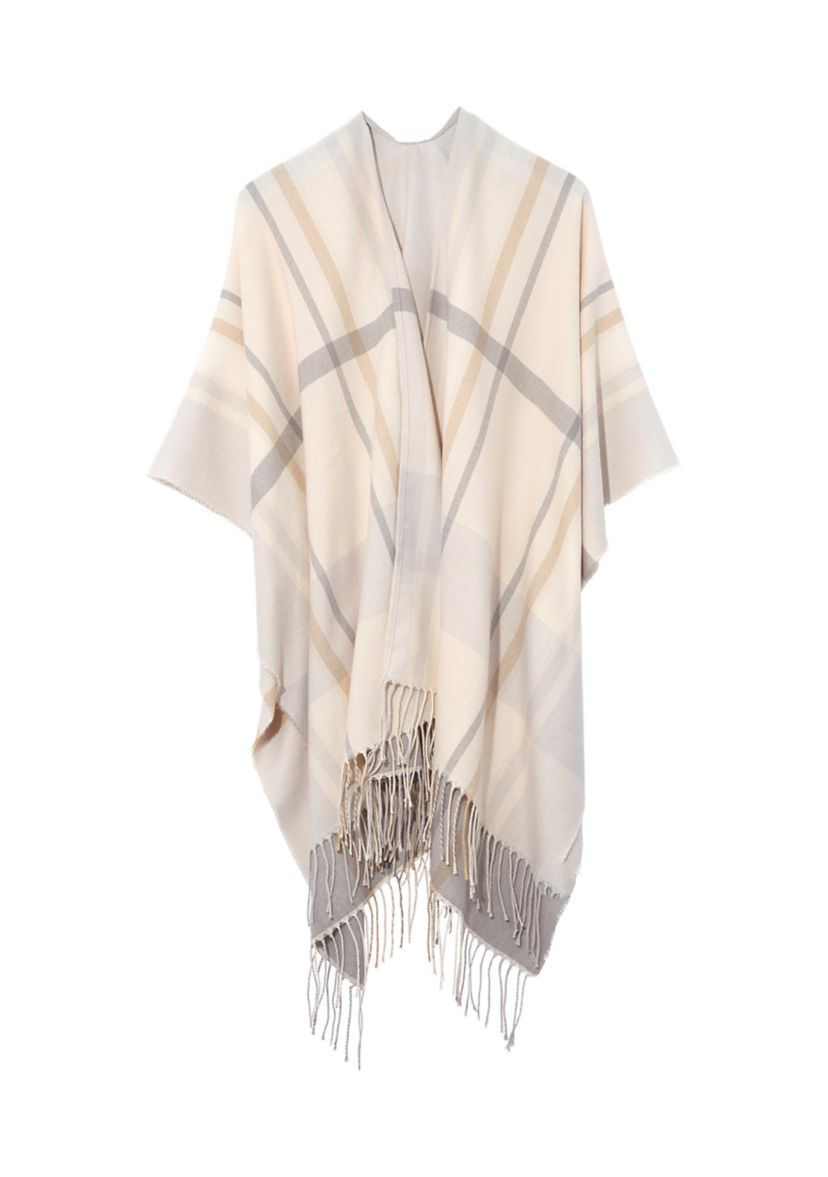 Plaid Printed Ruana