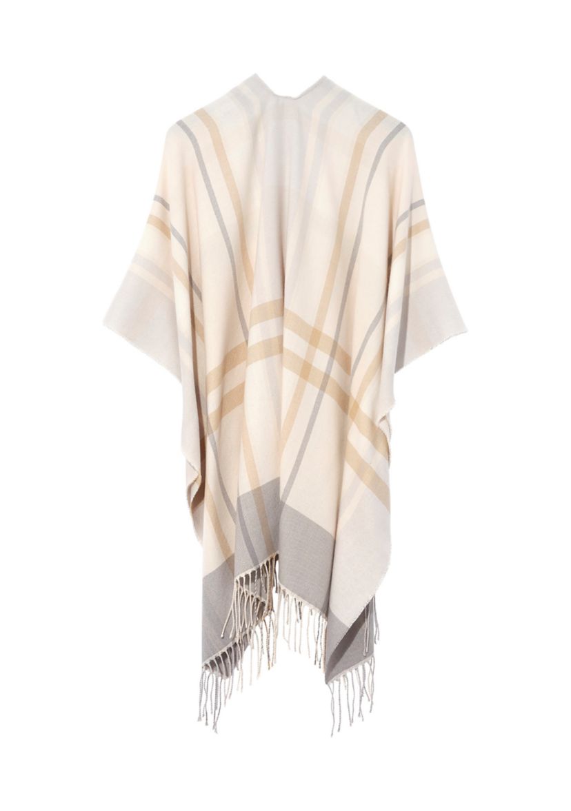 Plaid Printed Ruana