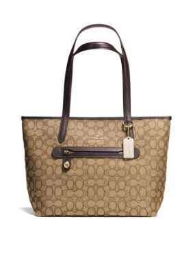 Taylor tote in signature cheap jacquard