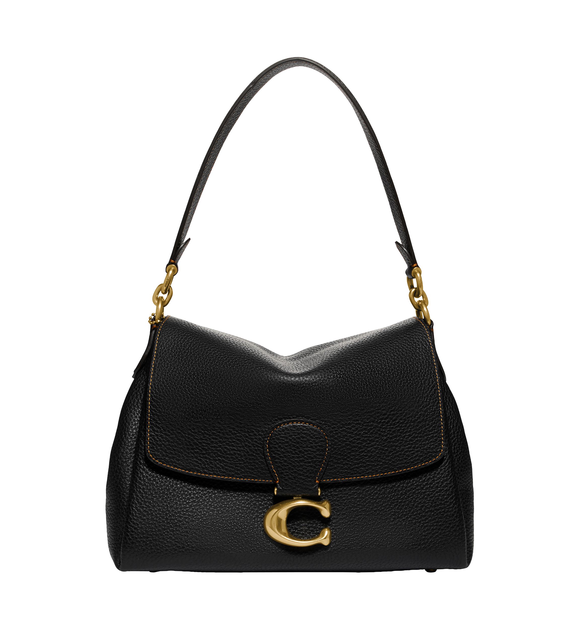 Soft Pebble Leather May Shoulder Bag 