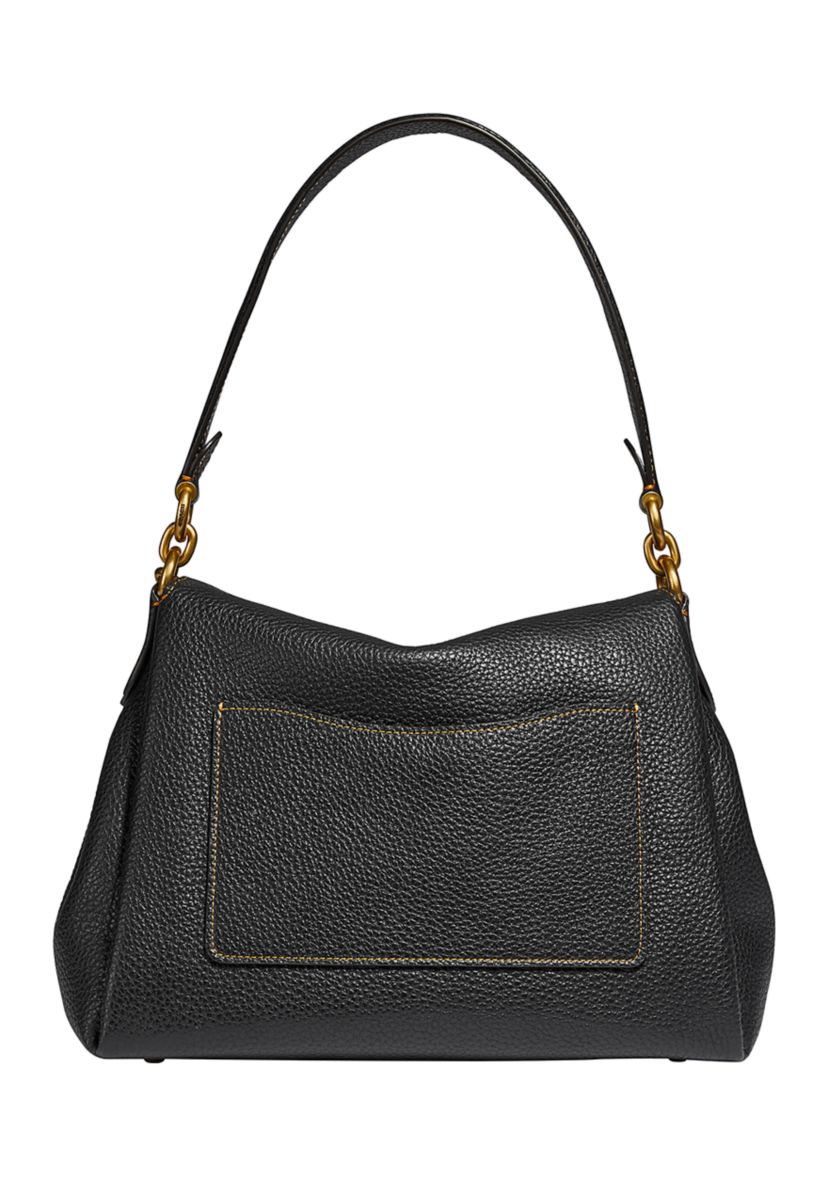 Soft Pebble Leather May Shoulder Bag 