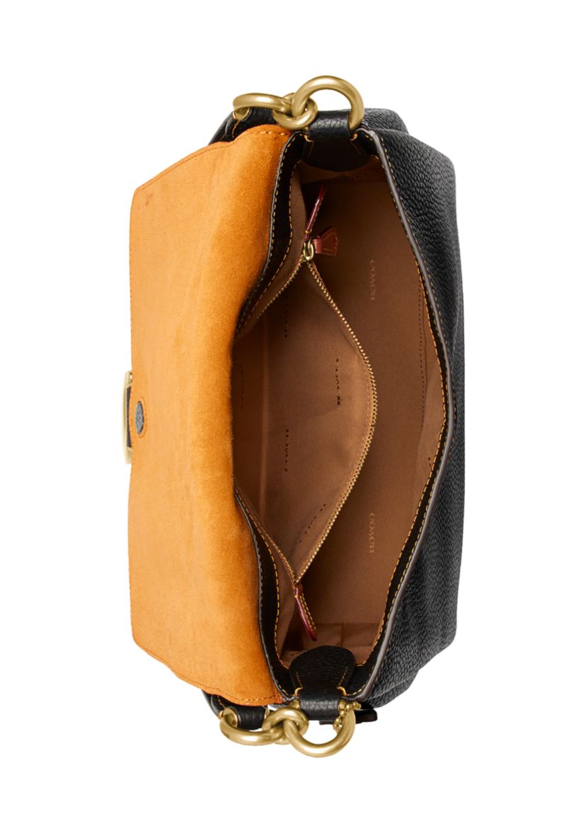 Soft Pebble Leather May Shoulder Bag 