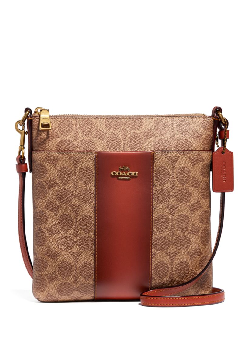 KITT MESSENGER CROSSBODY IN COLORBLOCK SIGNATURE CANVAS
