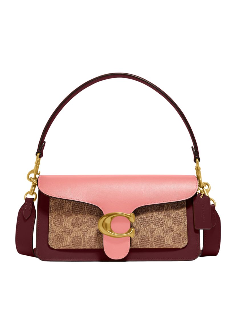 26 Inch Tabby Shoulder Bag in Color Block Signature Canvas 