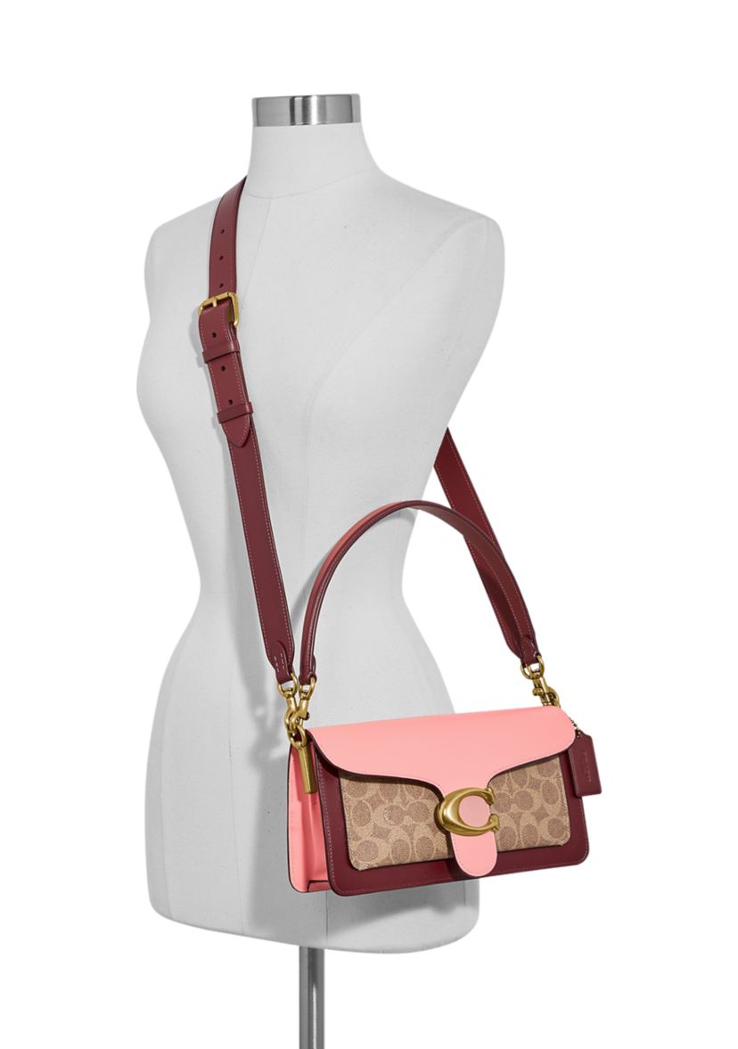 26 Inch Tabby Shoulder Bag in Color Block Signature Canvas 