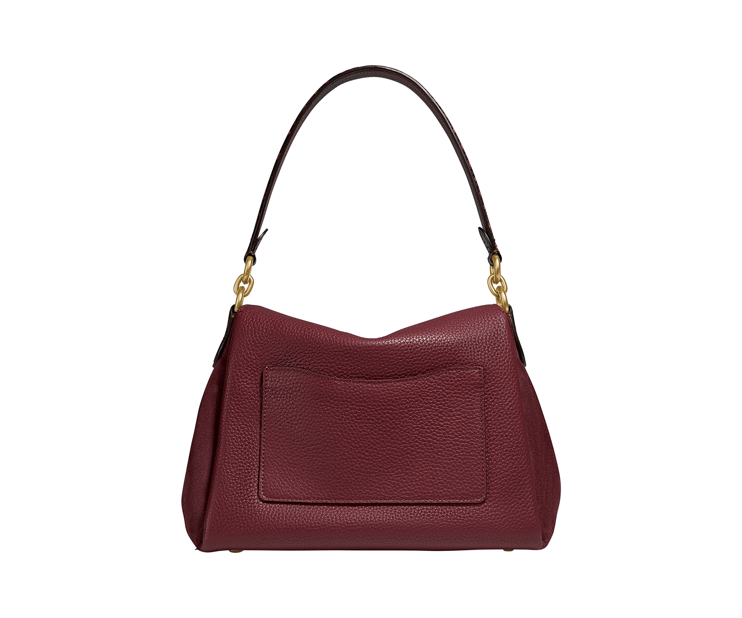 Mixed Leather with Snake Trim May Shoulder Bag 