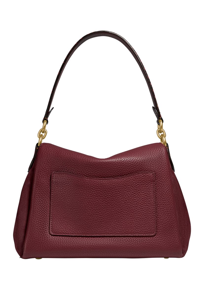 Mixed Leather with Snake Trim May Shoulder Bag 