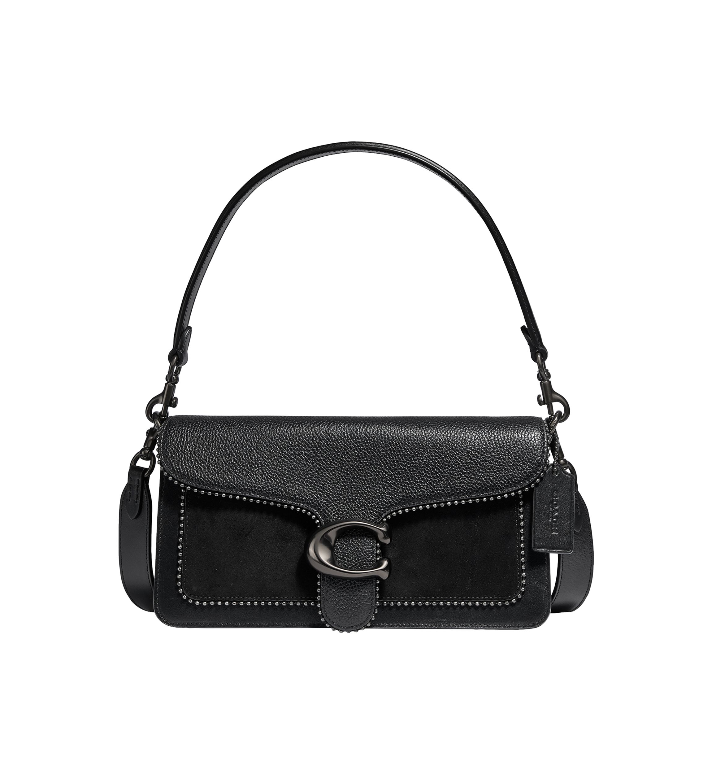 Mixed Leather Tabby Shoulder Bag 
