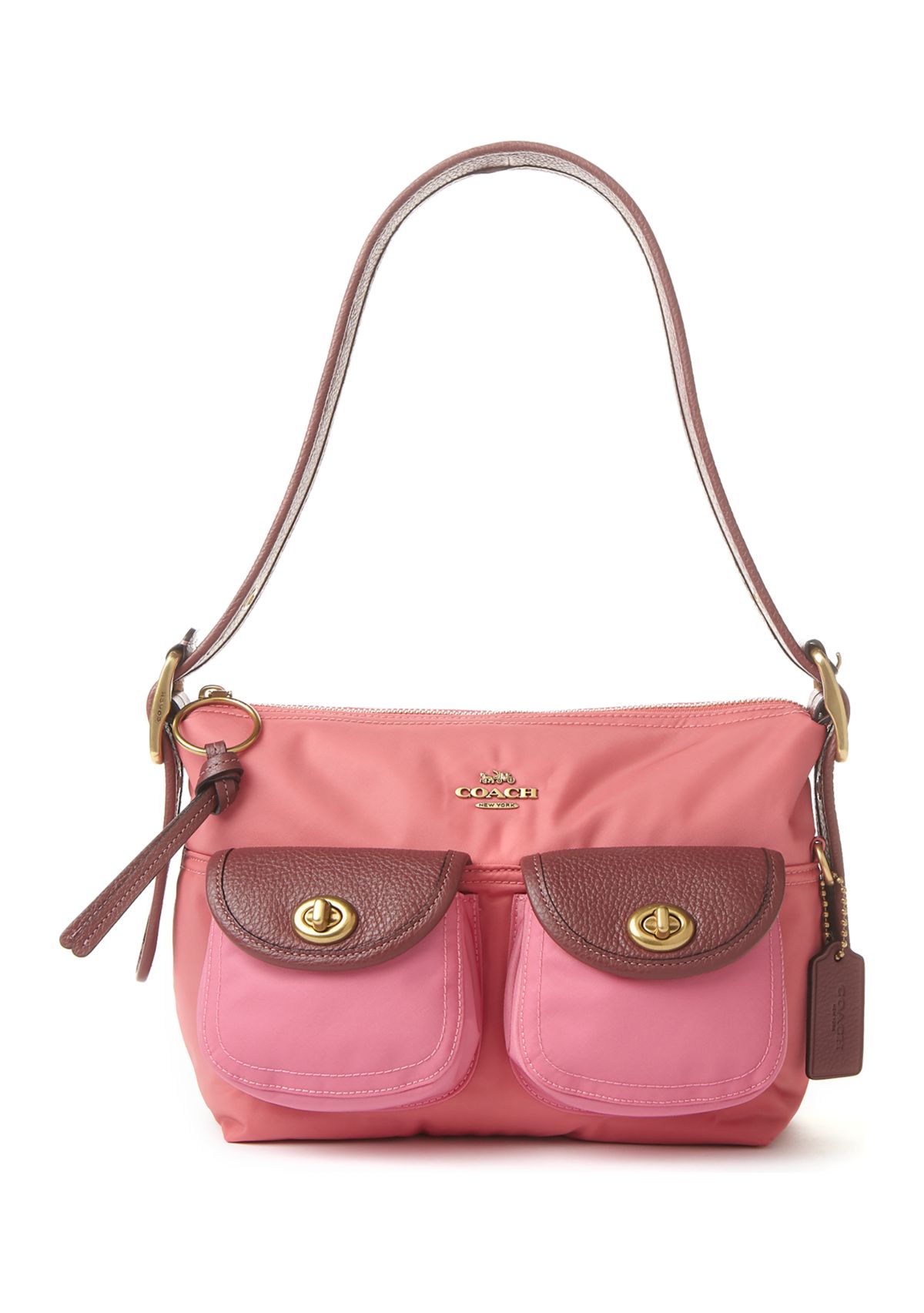 Colorblock Nylon Cargo Shoulder Bag 