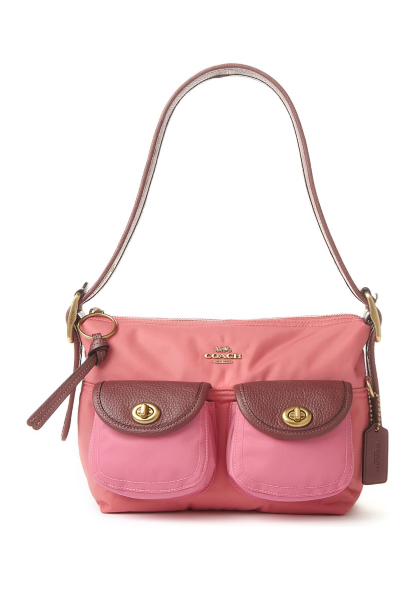 Colorblock Nylon Cargo Shoulder Bag 