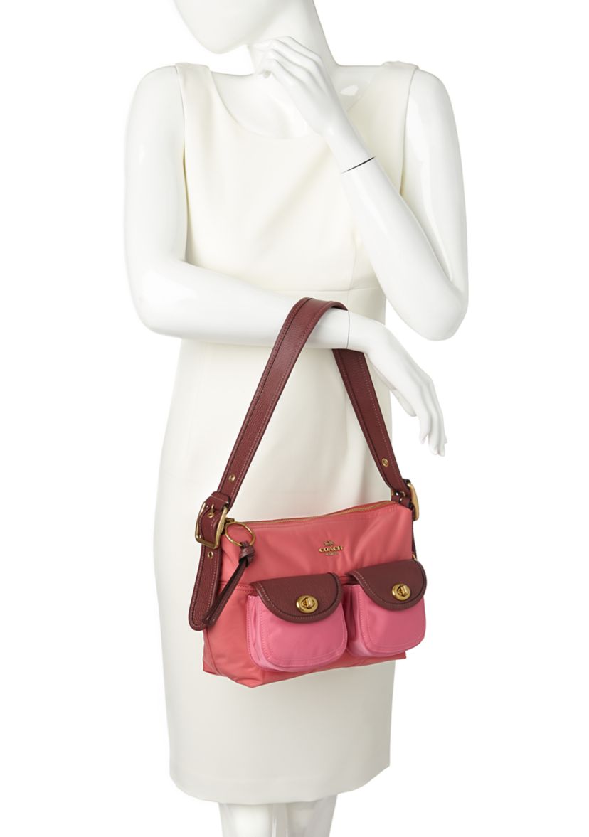 Colorblock Nylon Cargo Shoulder Bag 