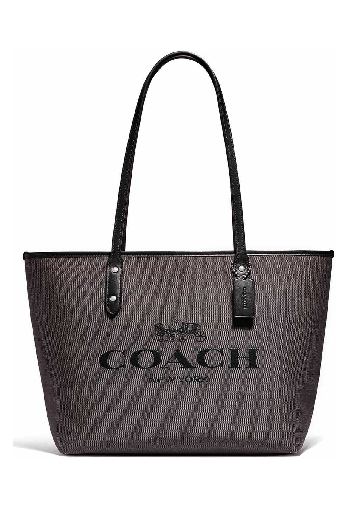 	  City Zip Tote with Horse and Carriage Print