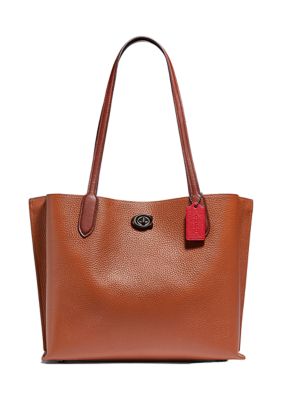 Coach Willow Tote In Color Block With Signature Coated Canvas