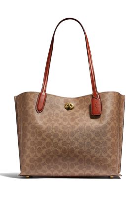 Coach Willow Tote In Signature Canvas, Tan -  0195031124181