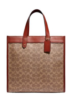 COACH Field Tote in Signature Canvas With Horse and Carriage Print