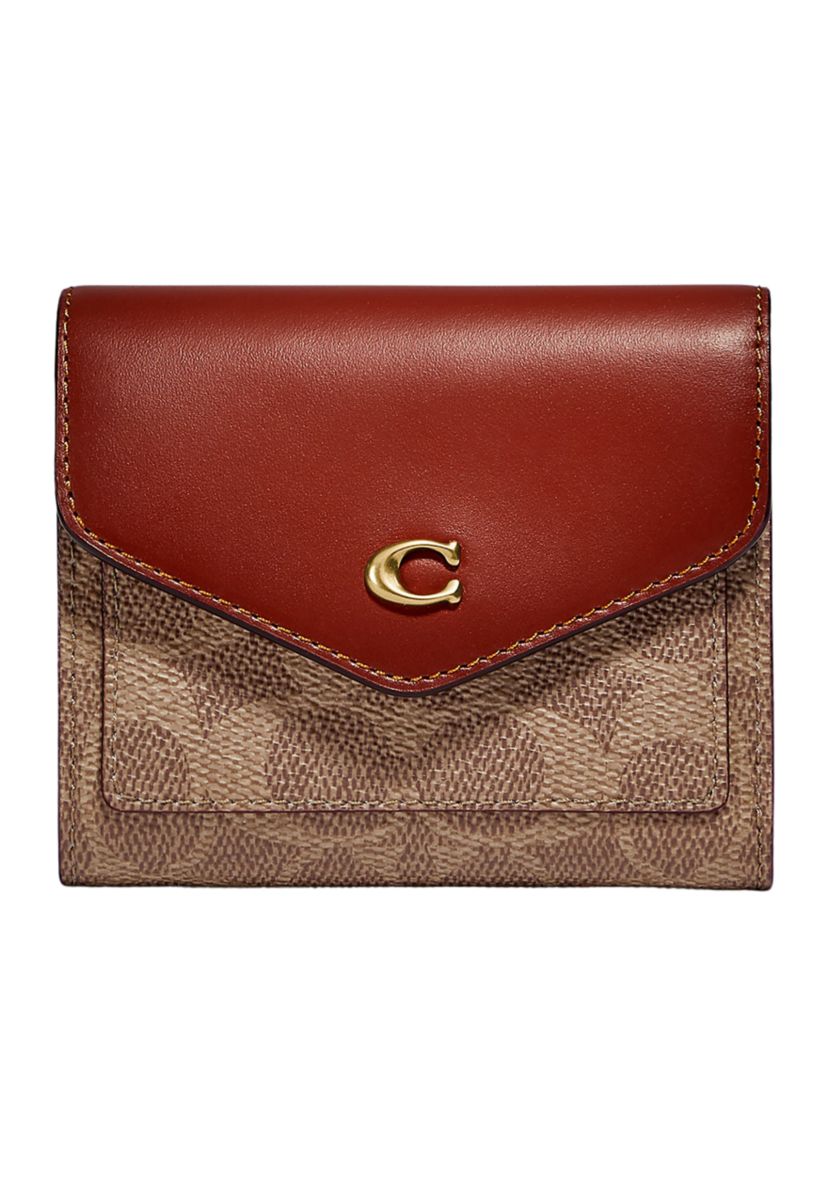 Wyn Small Wallet in Color Block Signature Canvas
