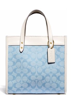 coach field tote 22 in signature jacquard