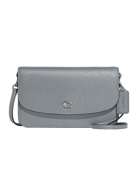 Coach Polished Pebbled Leather Cassie Crossbody 19, Grey Blue, One Size:  Handbags