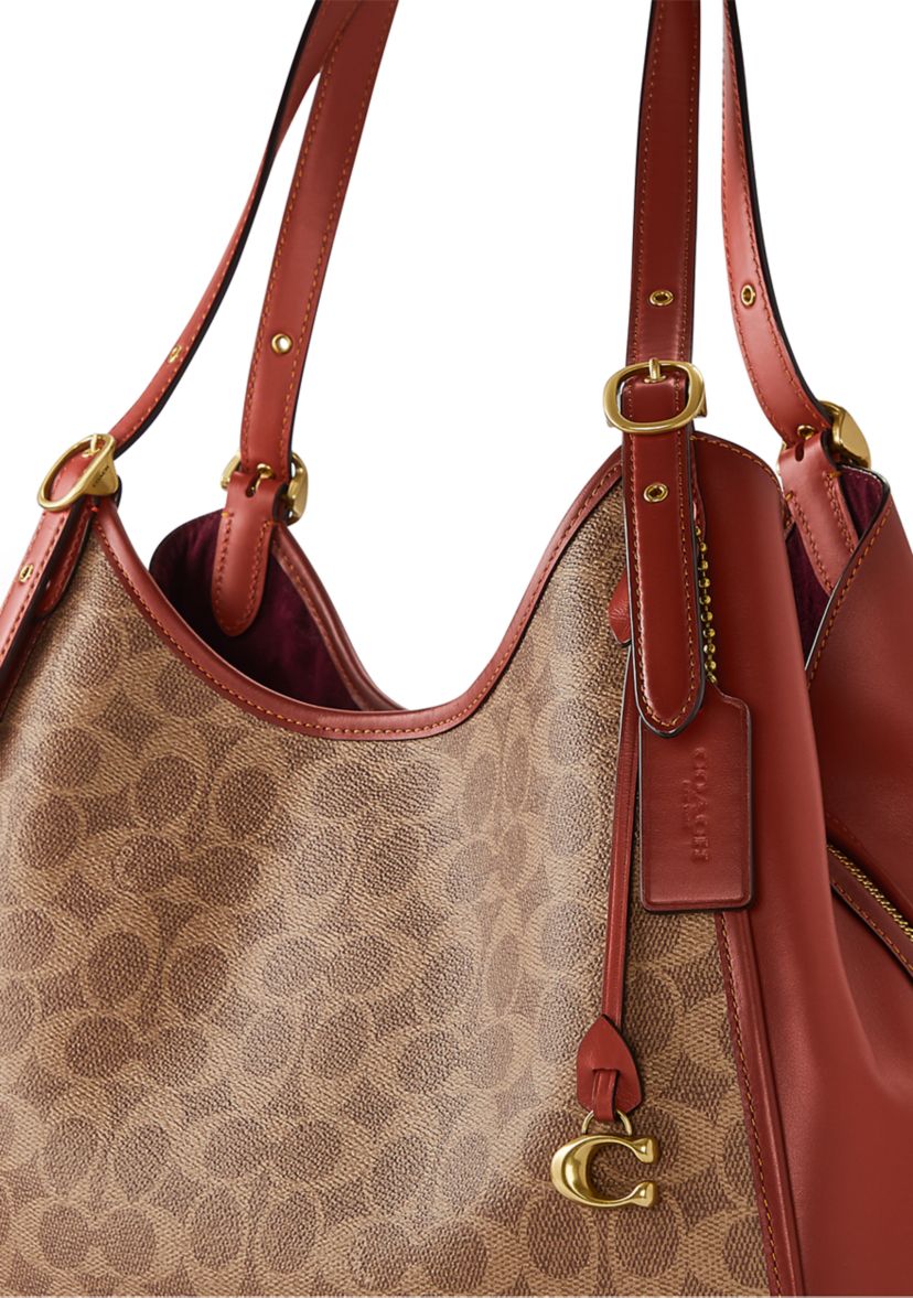 Coated Canvas Signature Lori Shoulder Bag