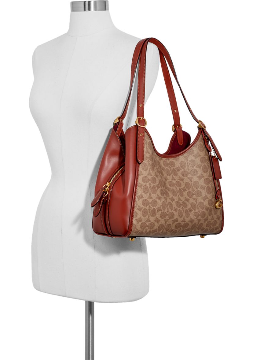 Coated Canvas Signature Lori Shoulder Bag