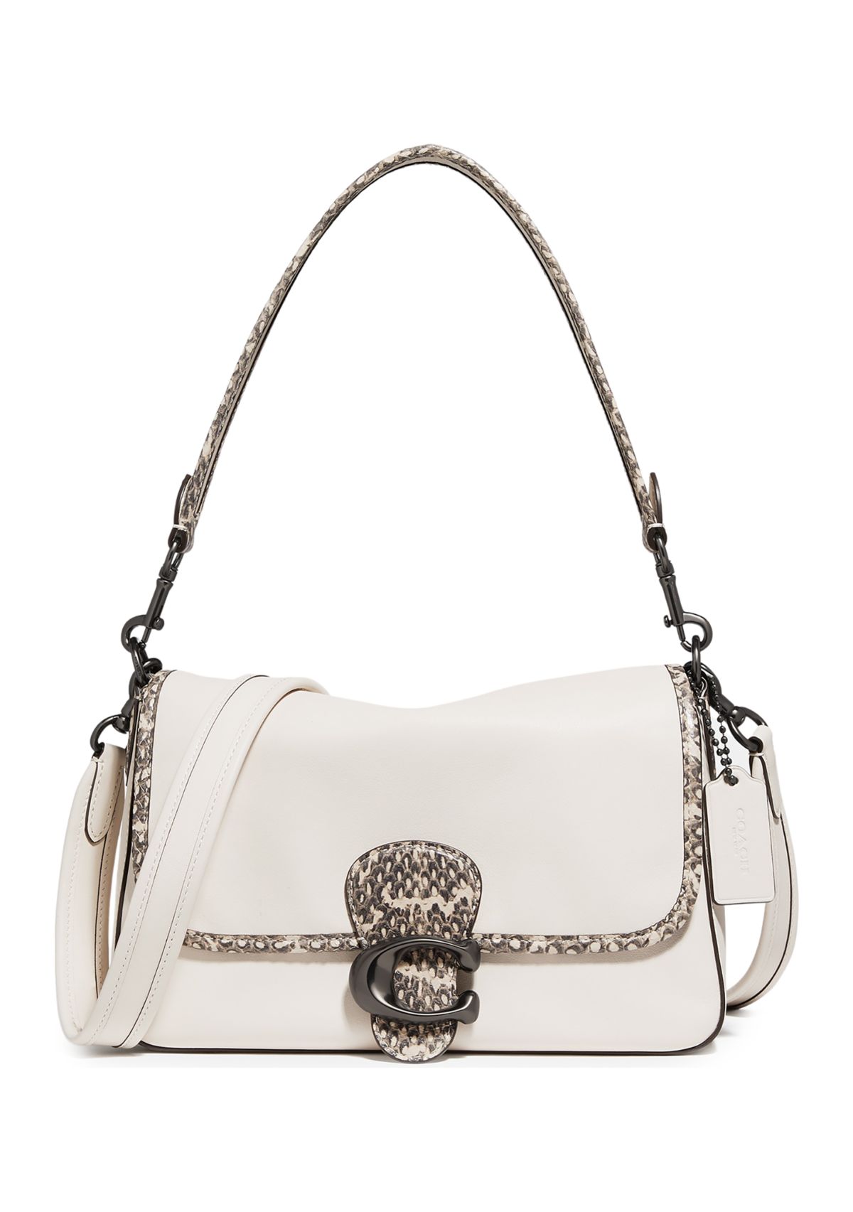 Soft Tabby Shoulder Bag with Snakeskin Detail 