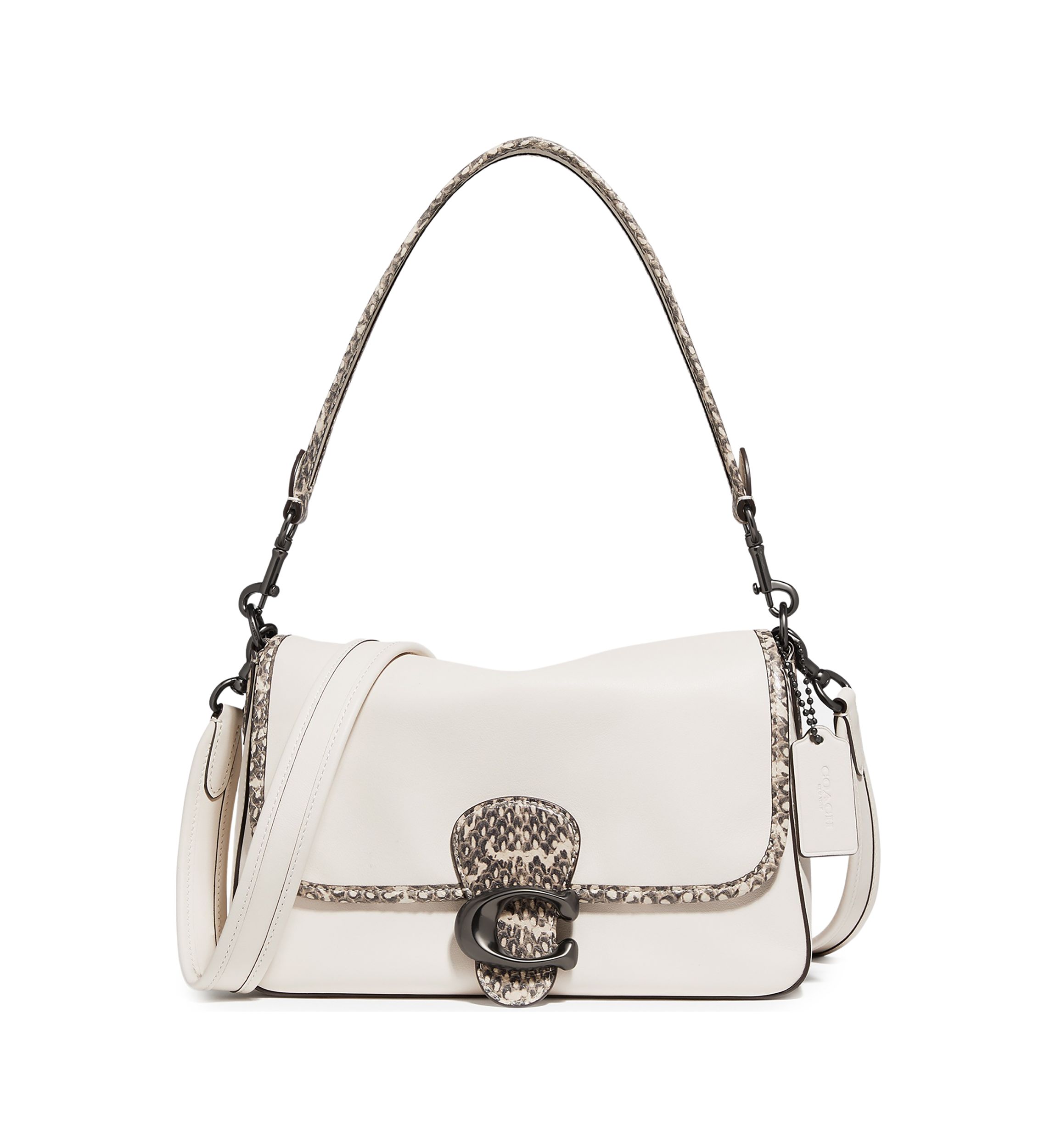 Soft Tabby Shoulder Bag with Snakeskin Detail 
