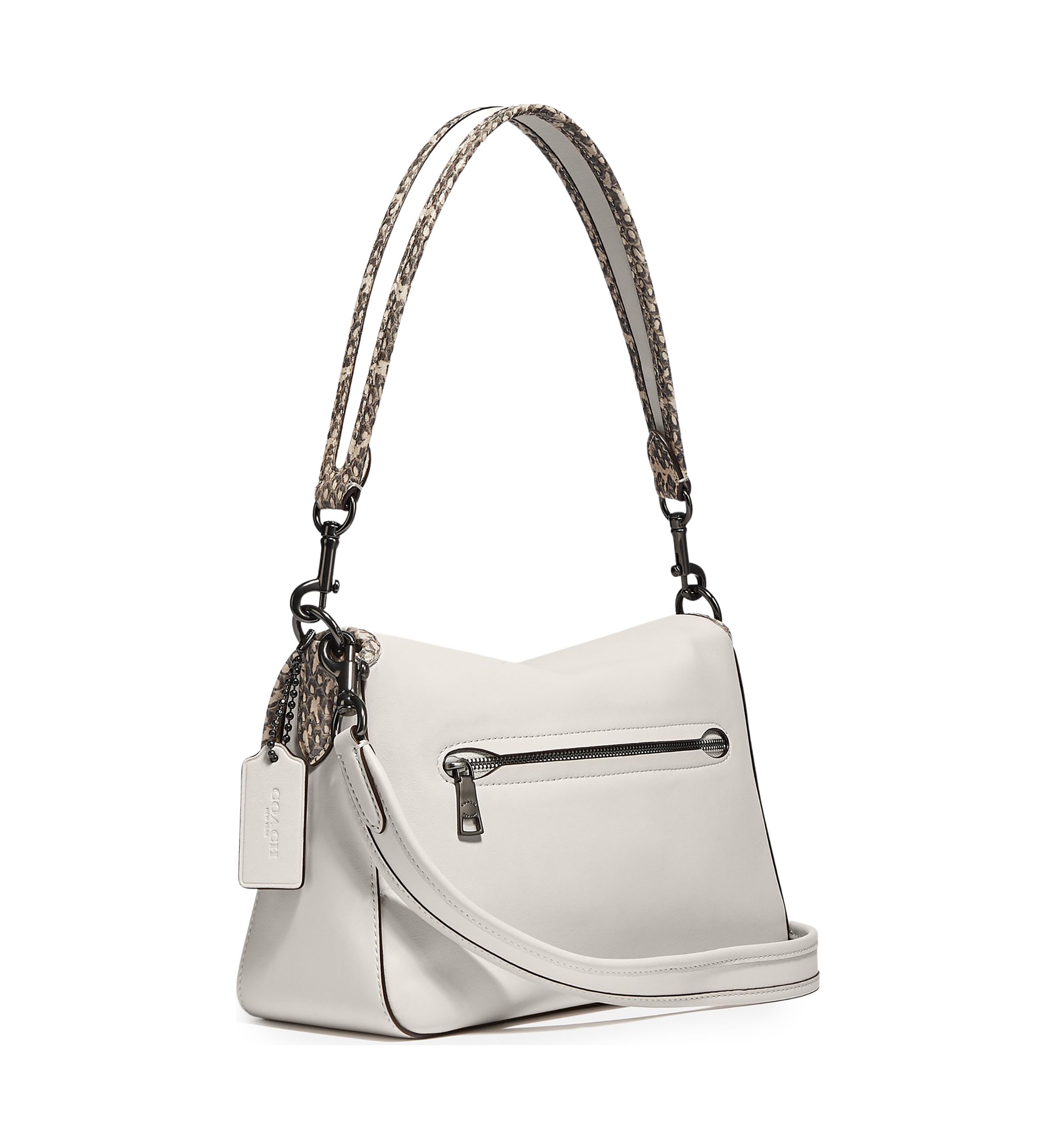 Soft Tabby Shoulder Bag with Snakeskin Detail 