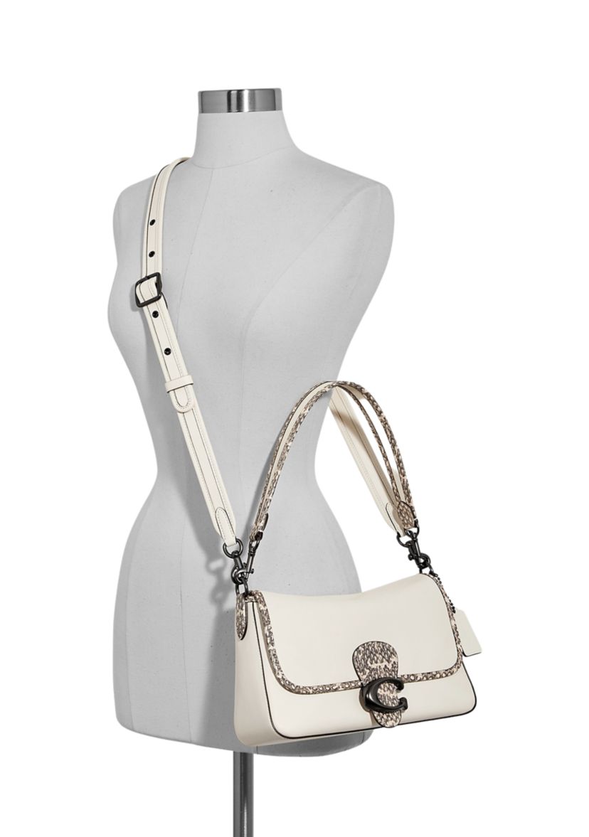 Soft Tabby Shoulder Bag with Snakeskin Detail 