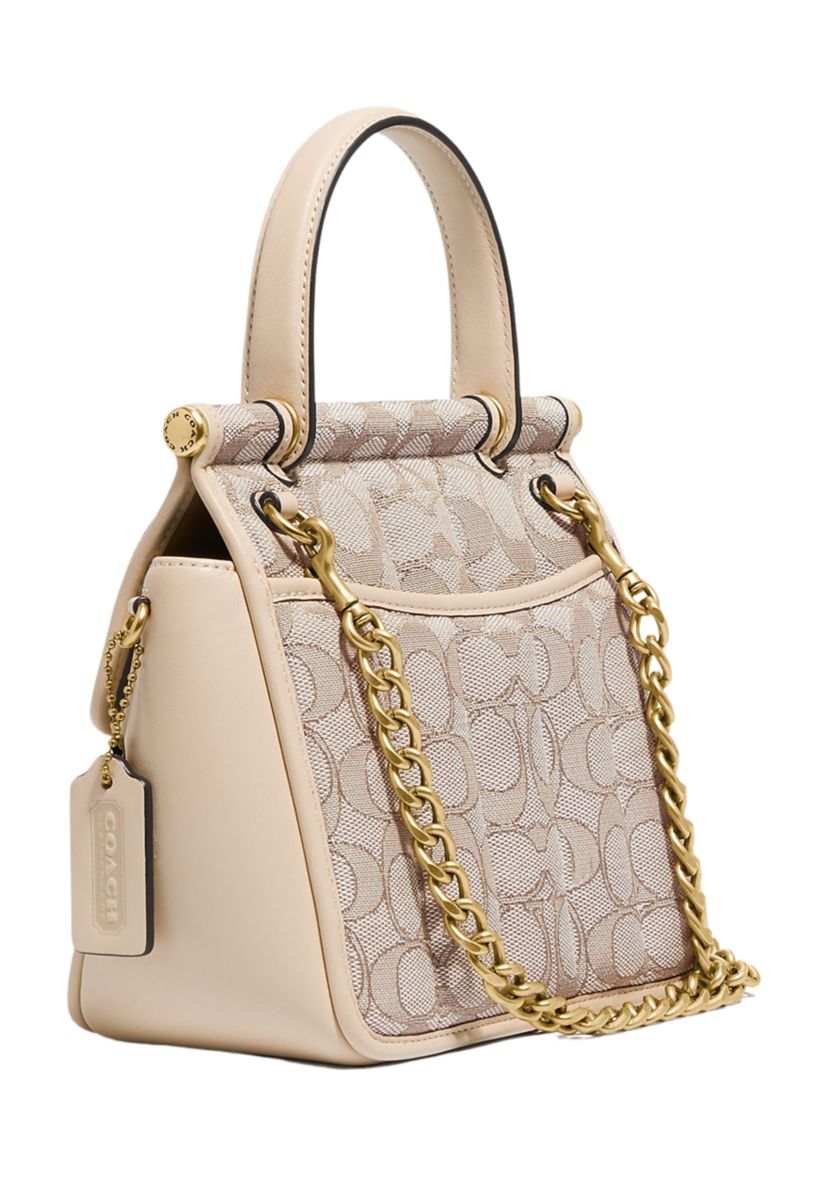 Willis Top Handle Bag 18 in Signature Jacquard with Quilting 